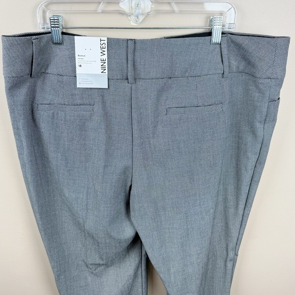 Nine West Black and Gray Hook and Bar Closure Midrise Bootcut Trousers - Picture 5 of 11